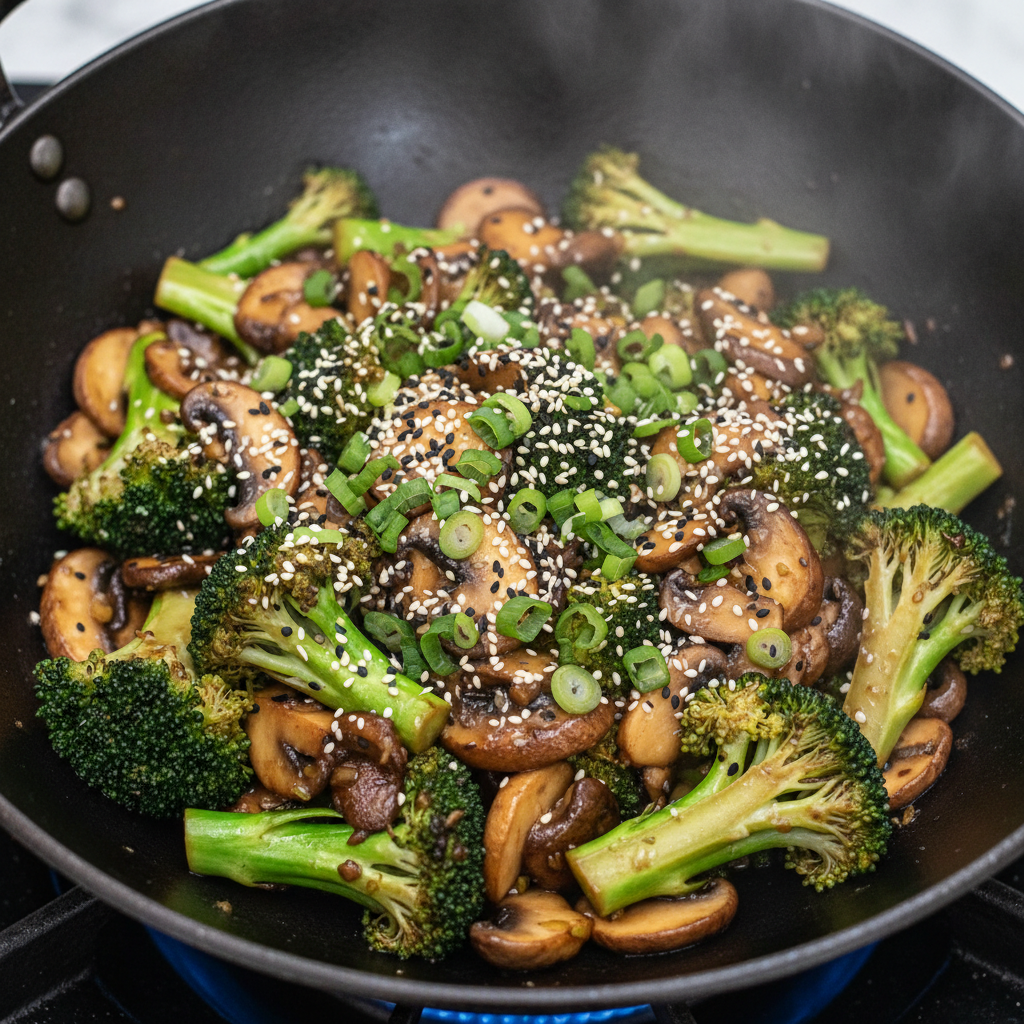 Mushrooms with Broccoli