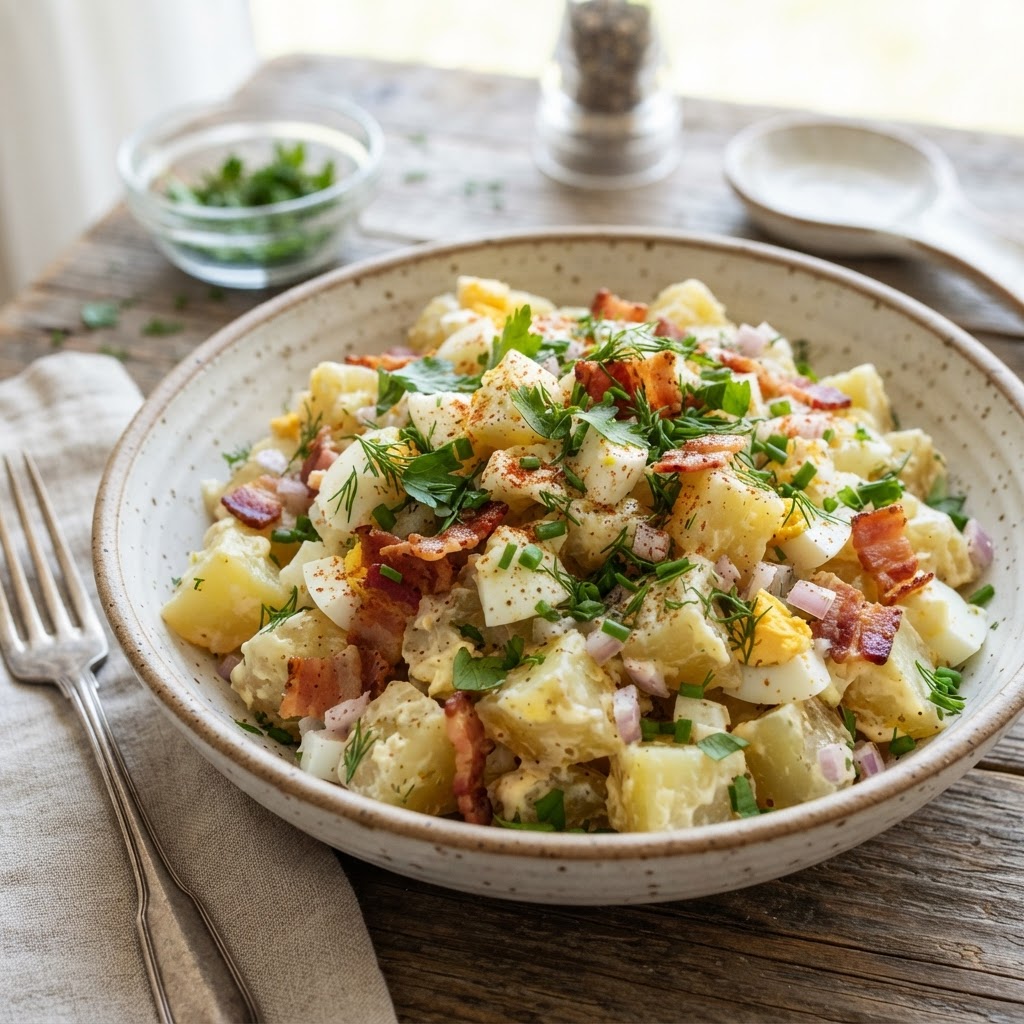 Potato Salad with Bacon and Egg
