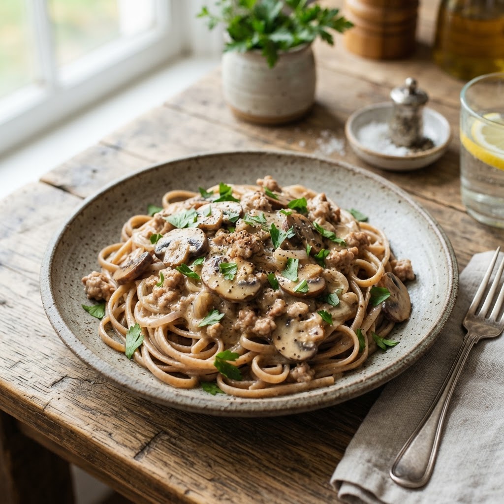 Pork and Mushroom Stroganoff