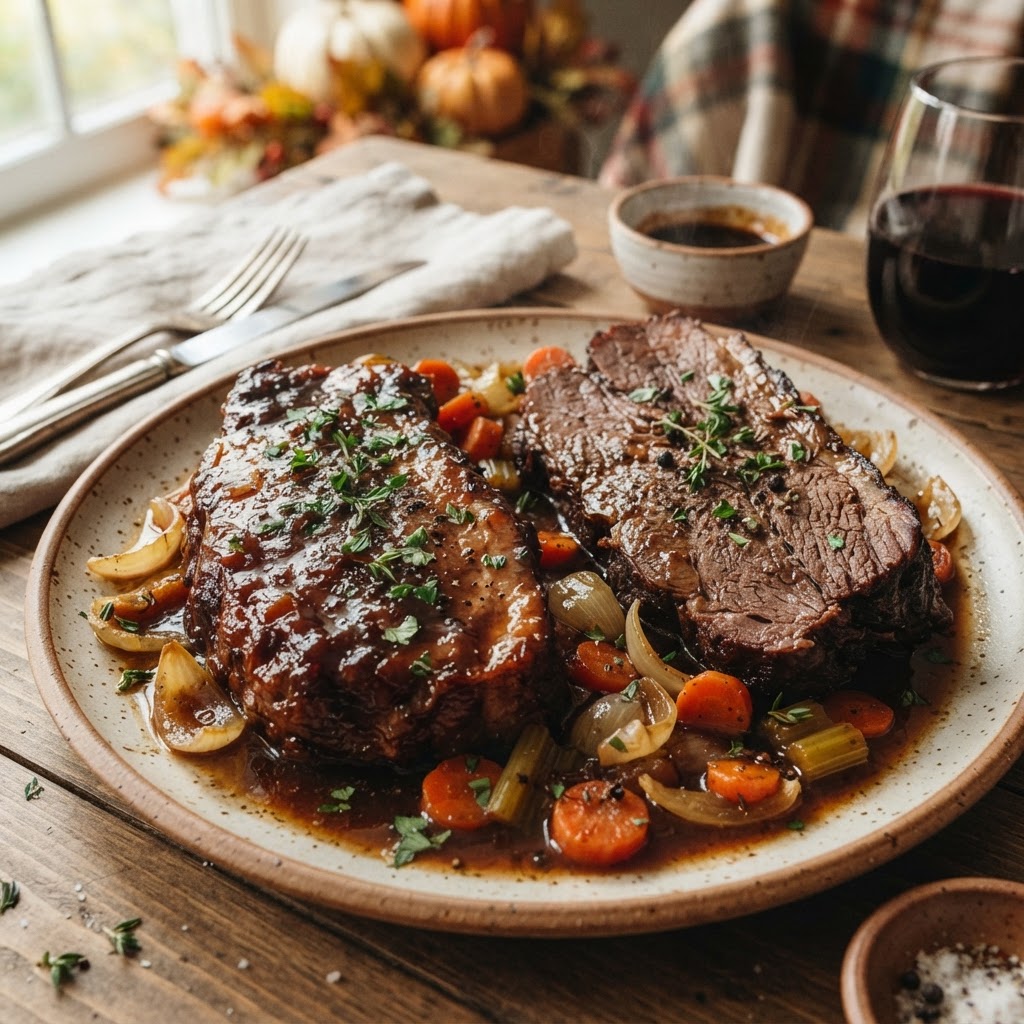 Glazed and Not Glazed Brisket