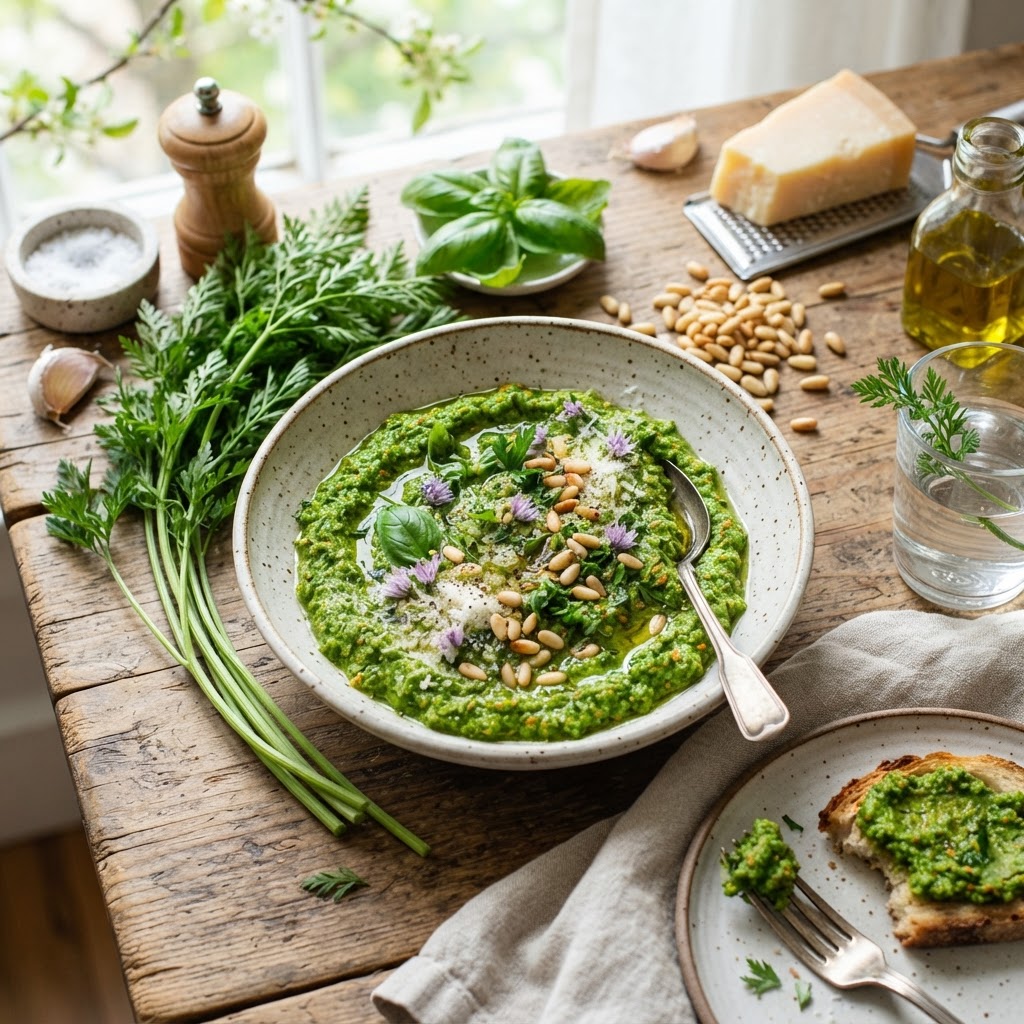 Carrot Top Pesto