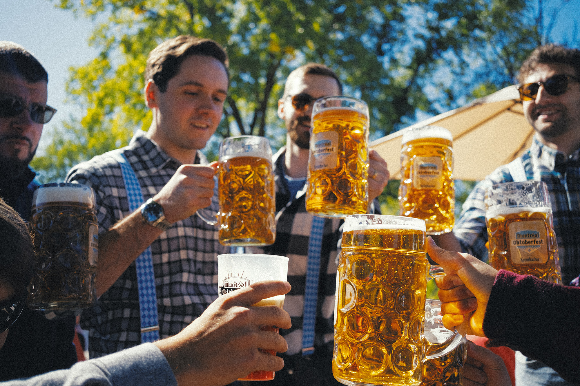 Toasting with the crew