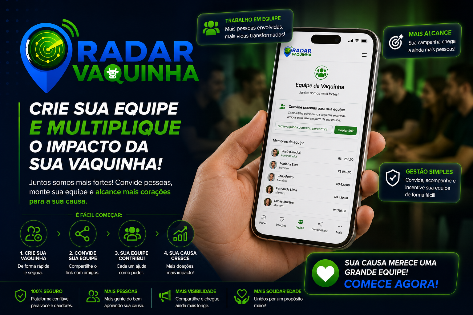 Monte uma equipe