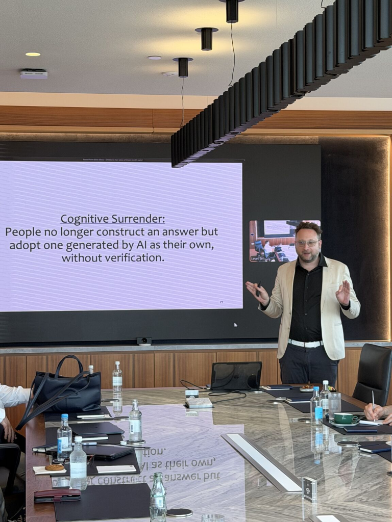 Gideon Nave presenting on Cognitive Surrender