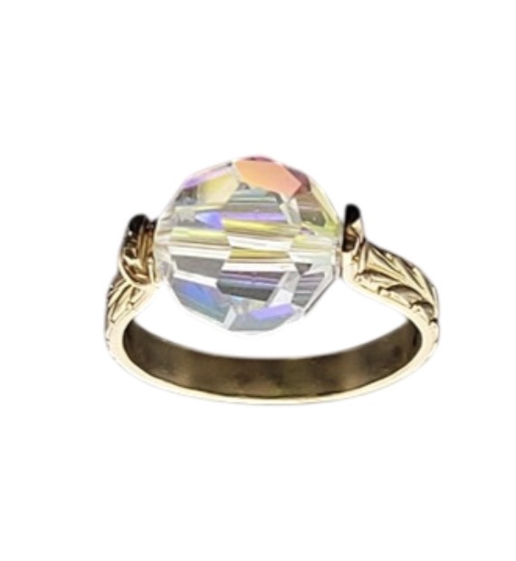 Gold Filled Ring with Swarovski Crystal 