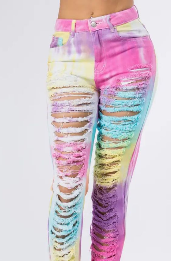 Tie - Dye Mom Jeans 