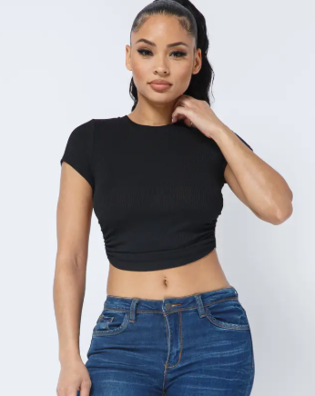 Rib OPen Back Crop Top