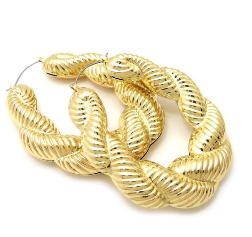 Twisted rope door knocker earrings 