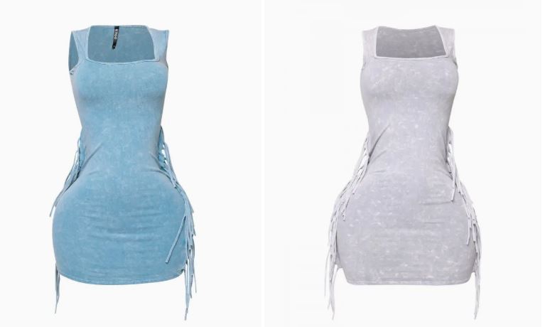 Mineral Wash Fringe Dress