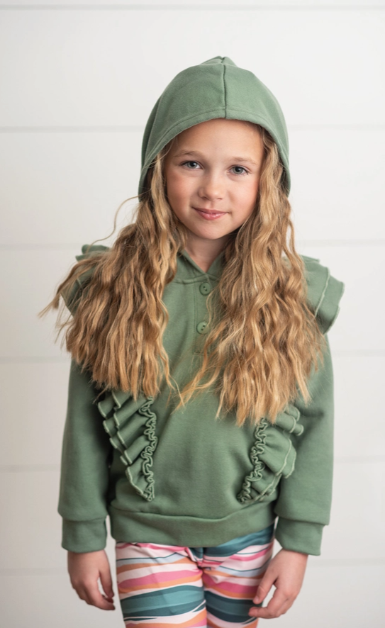 Sage Ruffle Hodie Leggings Set 