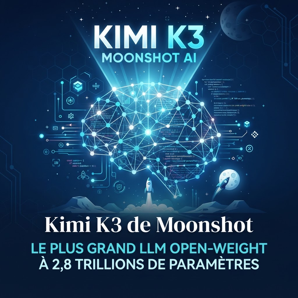 Kimi K3 de Moonshot : le plus grand LLM open-weight à 2,8 trillions de paramètres