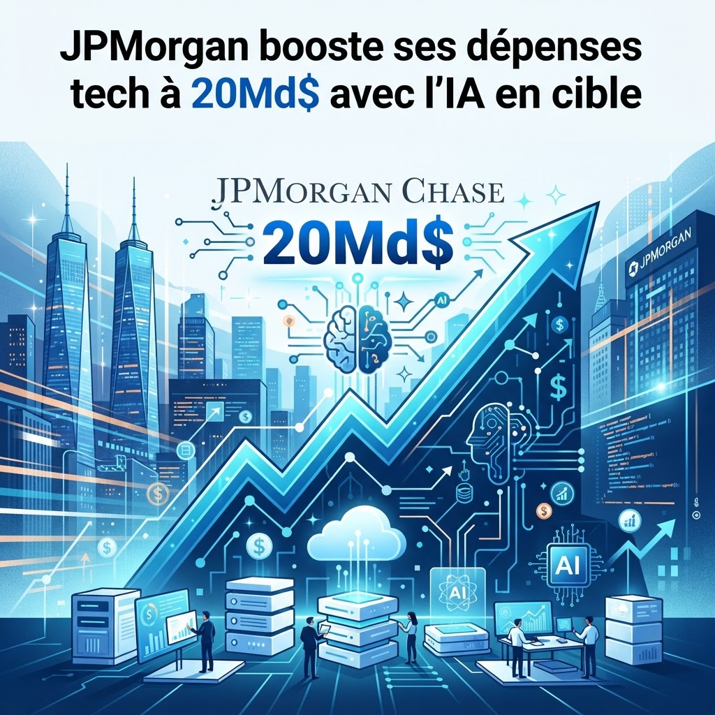 JPMorgan booste ses dépenses tech à 20Md$ avec l'IA en cible