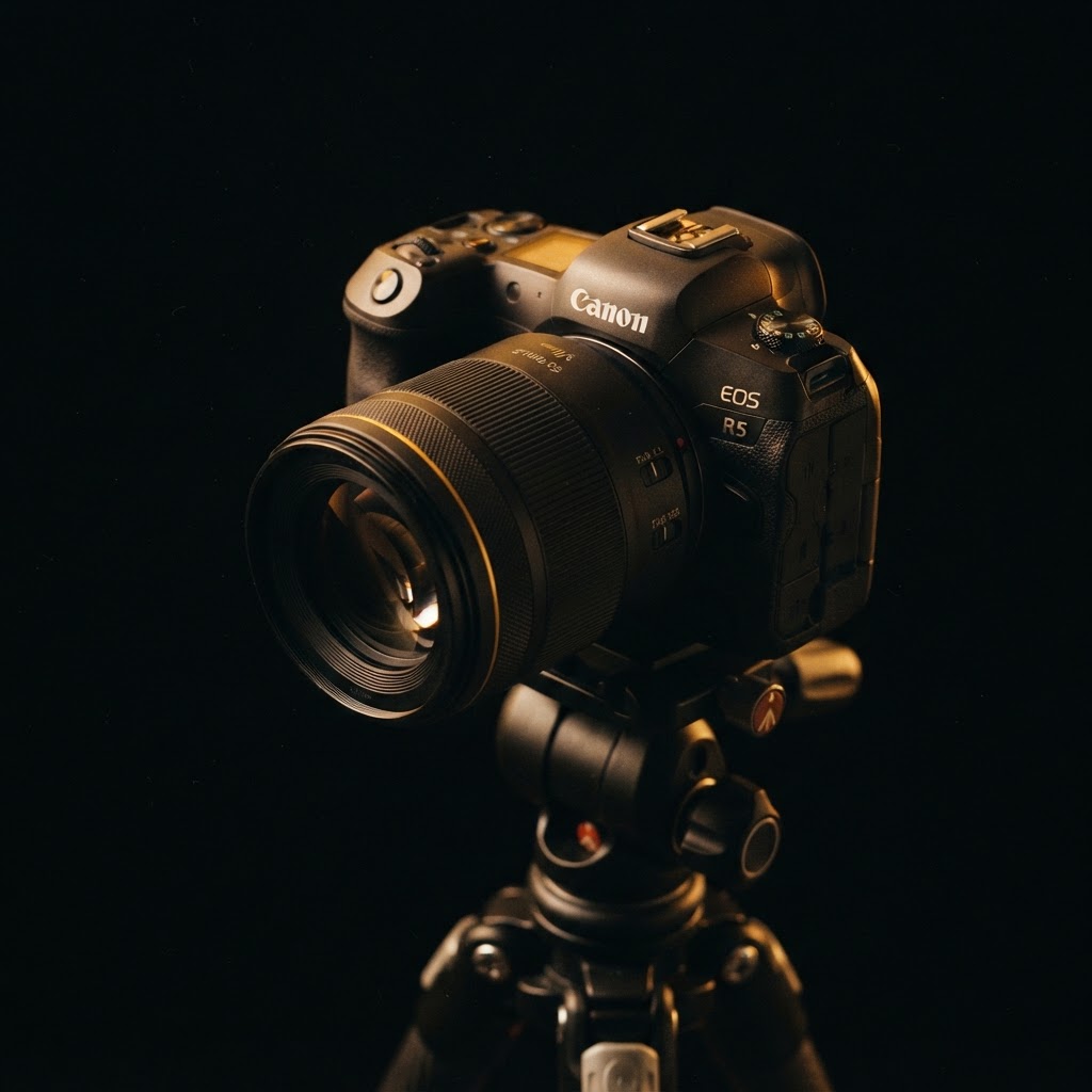 Appareil photo professionnel en studio