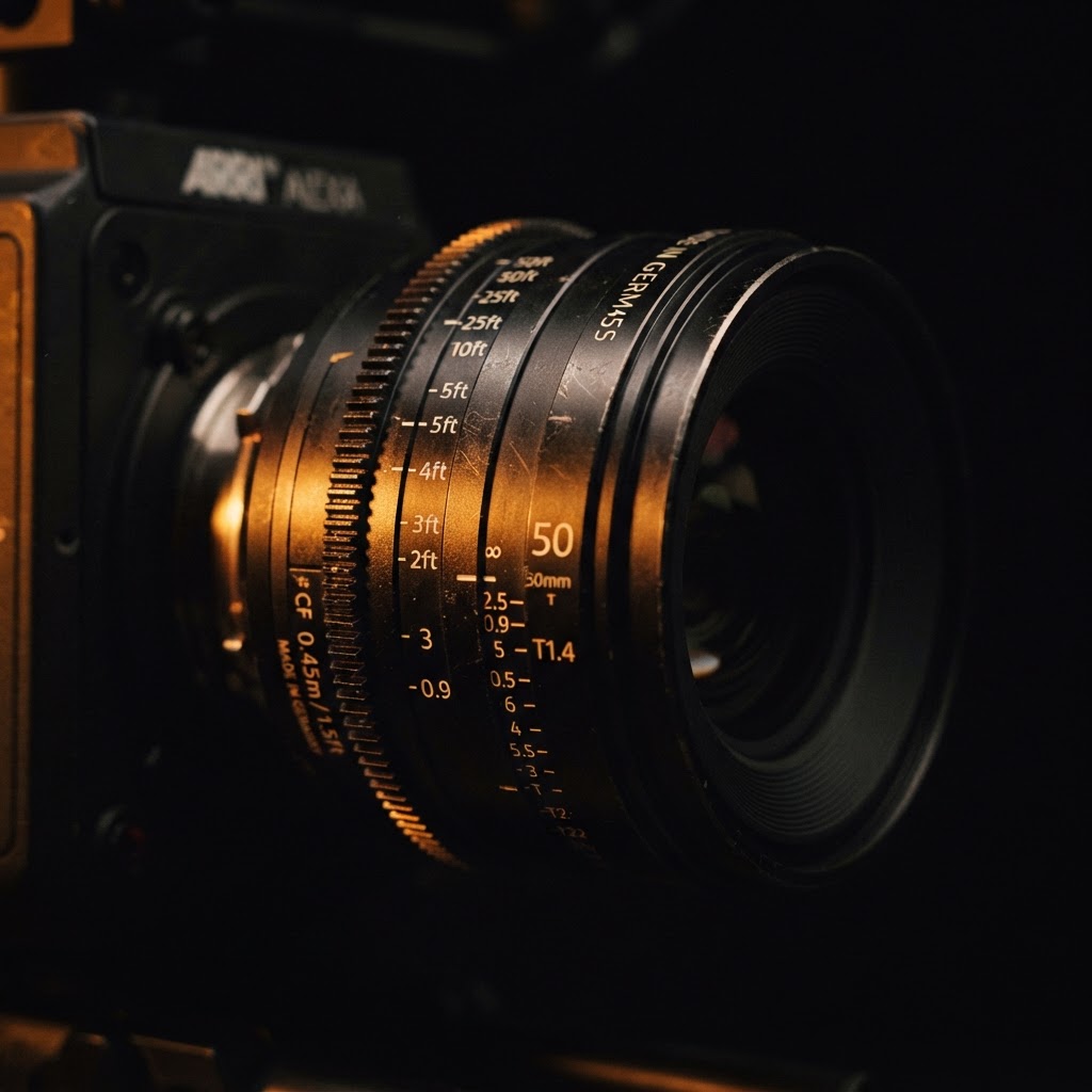 Objectif de caméra cinéma en gros plan