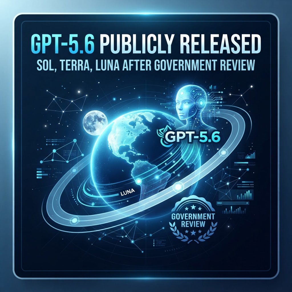 GPT-5.6 publicly released : Sol, Terra, Luna after government review