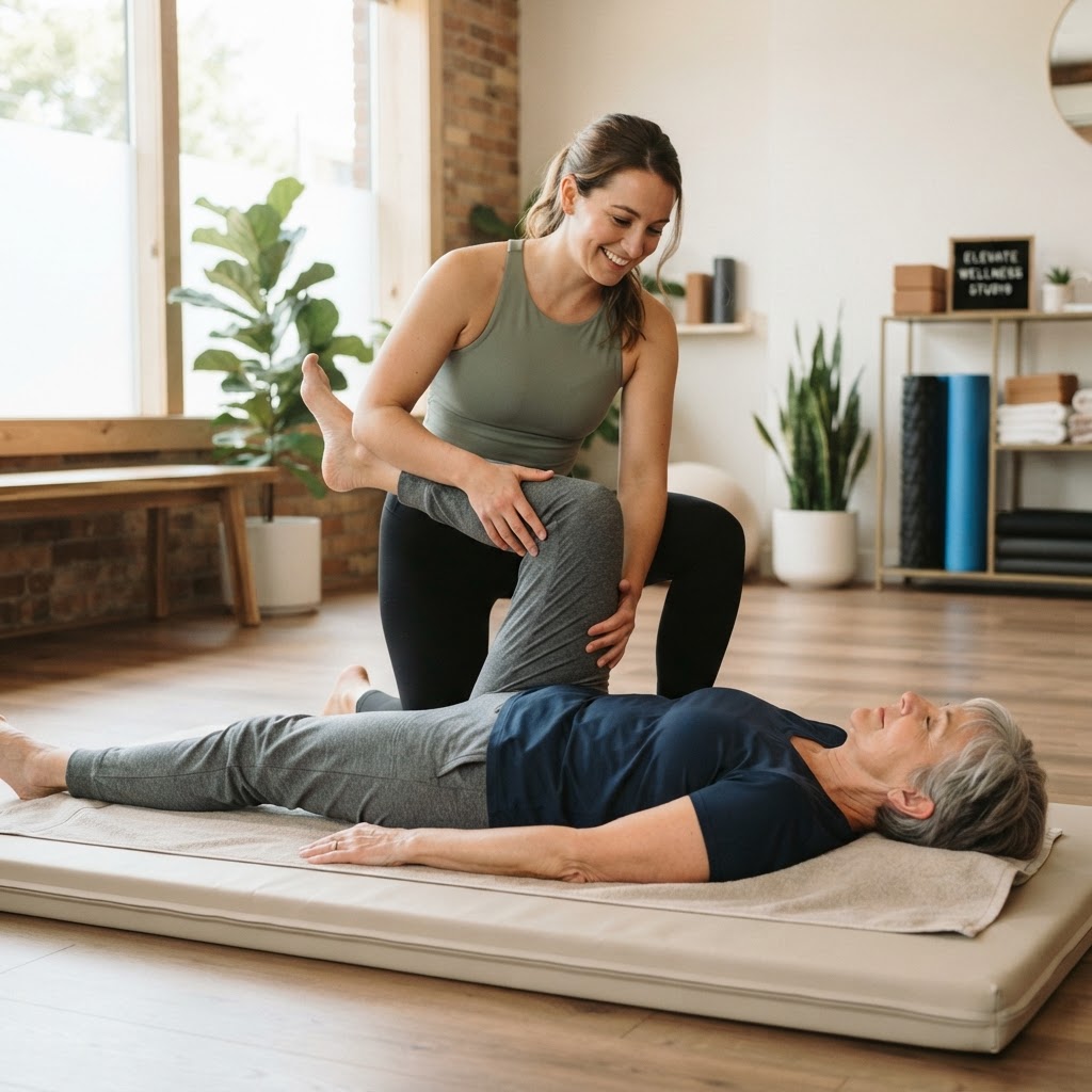 Guided physiotherapy rehabilitation and mobility exercise
