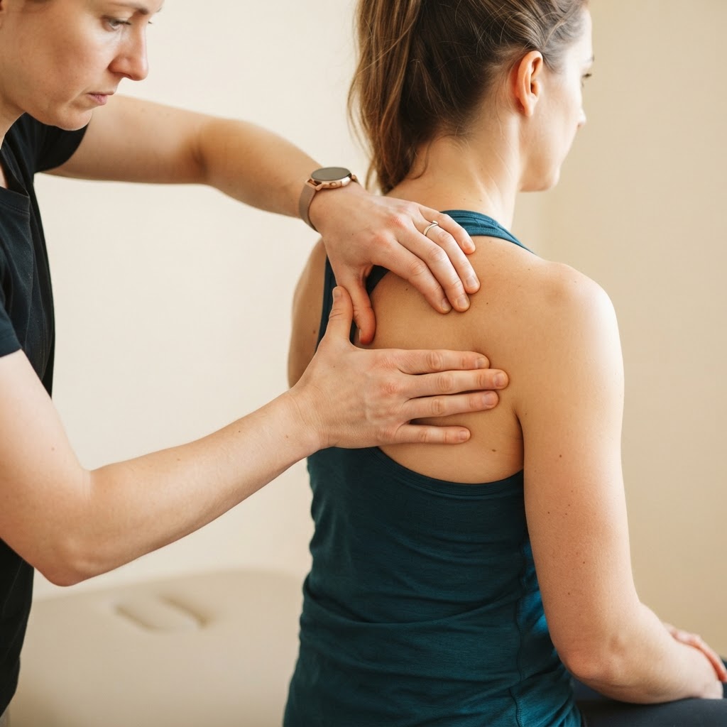 Close-up of physiotherapist providing hands-on manual therapy treatment