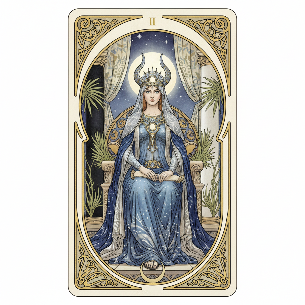 The High Priestess, arcane majeur du Tarot de Marseille