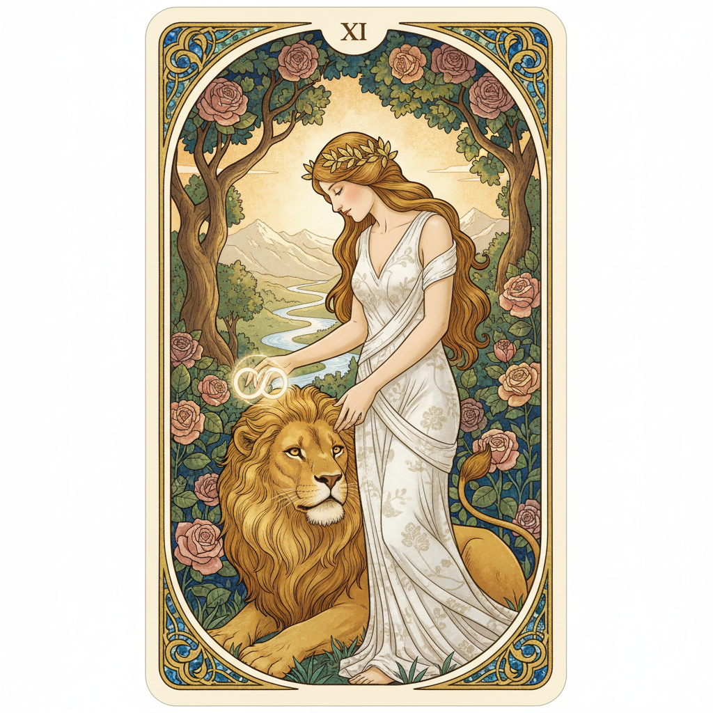 Strength, arcane majeur du Tarot de Marseille