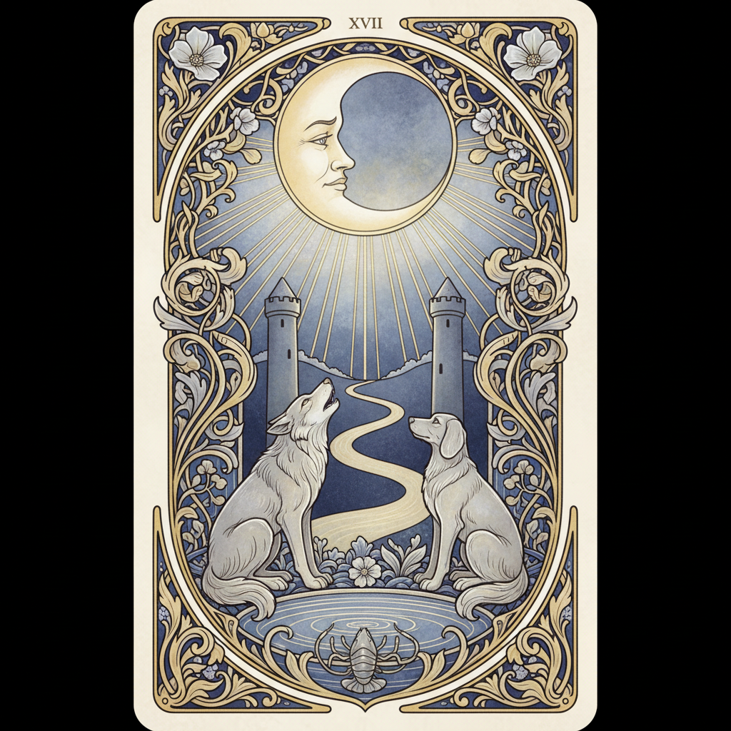 The Moon, arcane majeur du Tarot de Marseille