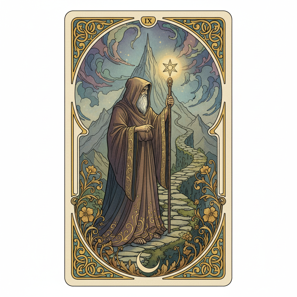The Hermit, arcane majeur du Tarot de Marseille