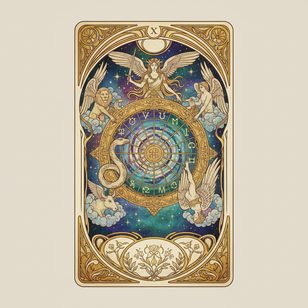 Wheel of Fortune, arcane majeur du Tarot de Marseille