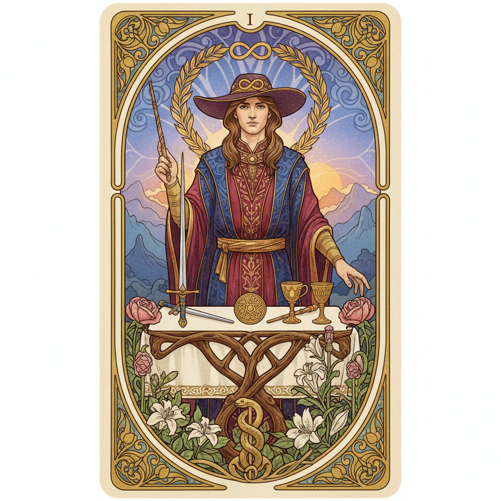 The Magician, arcane majeur du Tarot de Marseille