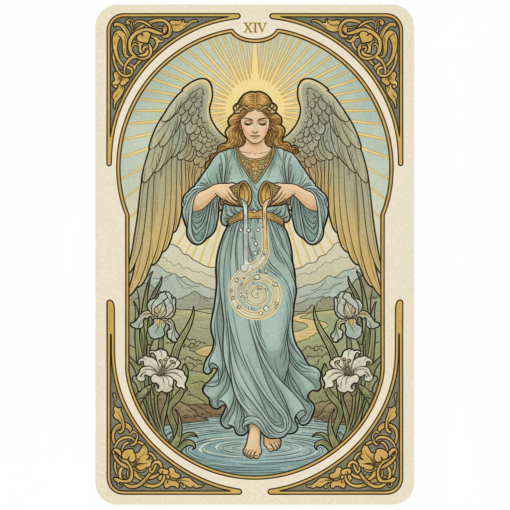 Temperance, arcane majeur du Tarot de Marseille