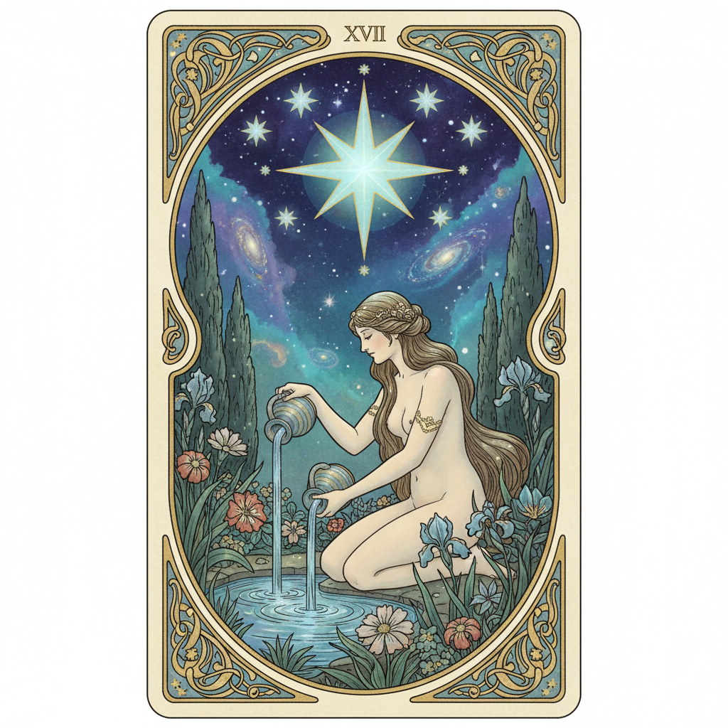 The Star, arcane majeur du Tarot de Marseille