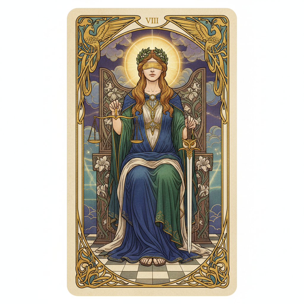 Justice, arcane majeur du Tarot de Marseille