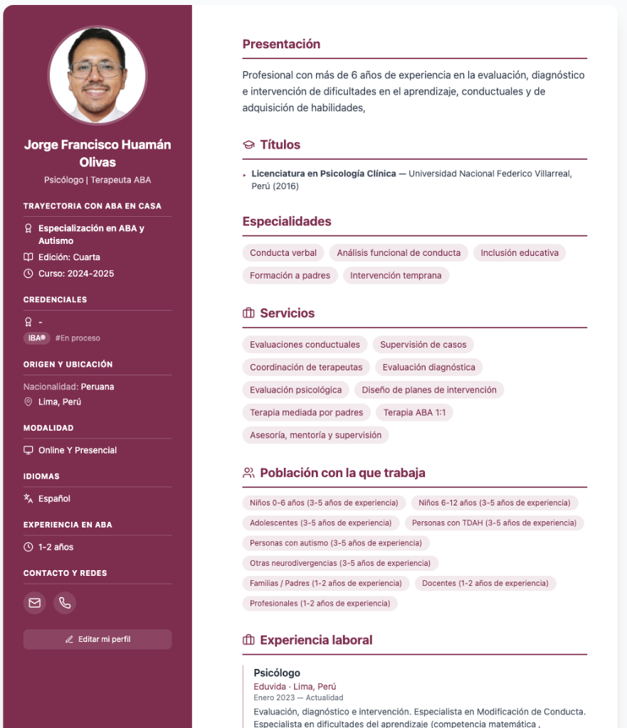 Perfil de graduado ejemplo