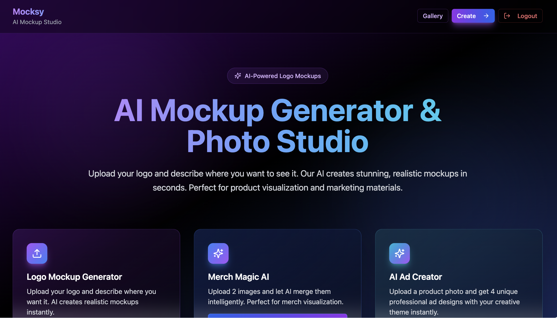 Mocksy - Ai Mockup Studio template preview