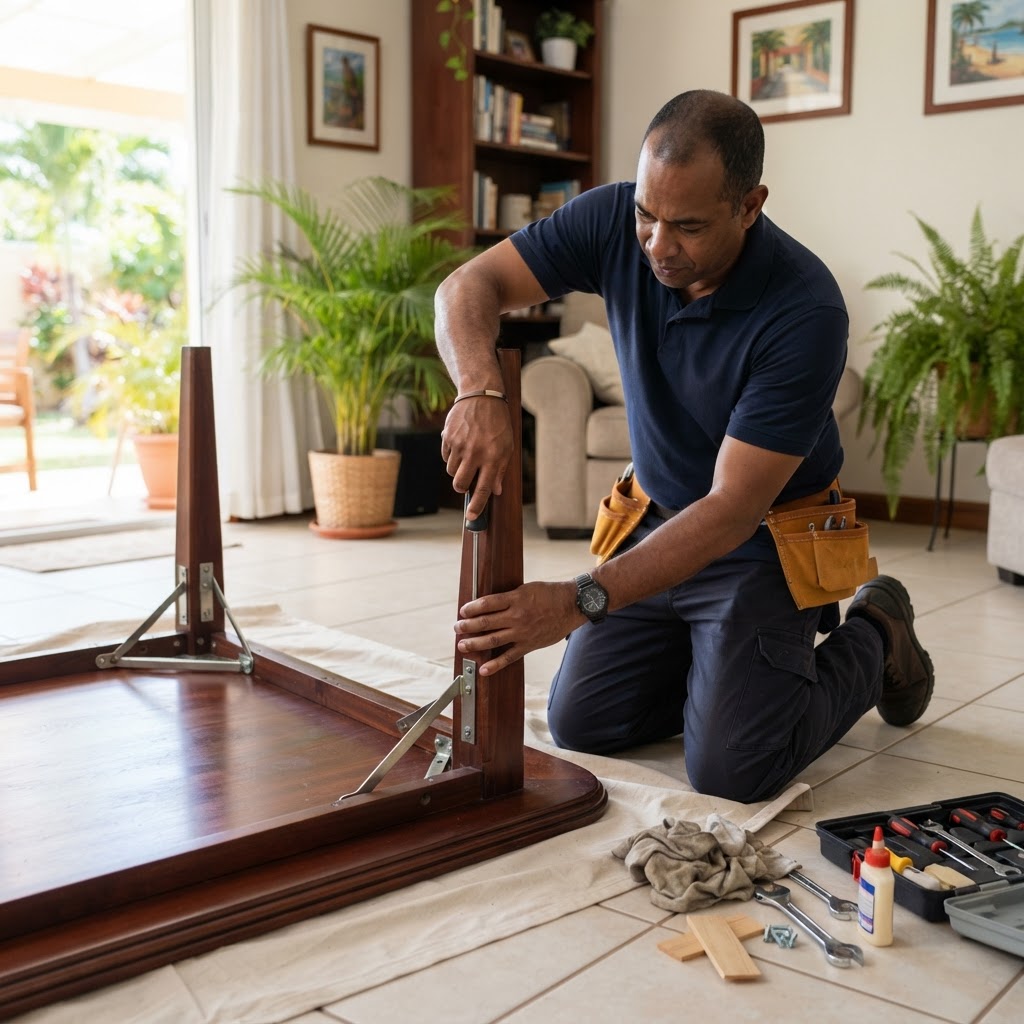 Professional repairing table repairs.