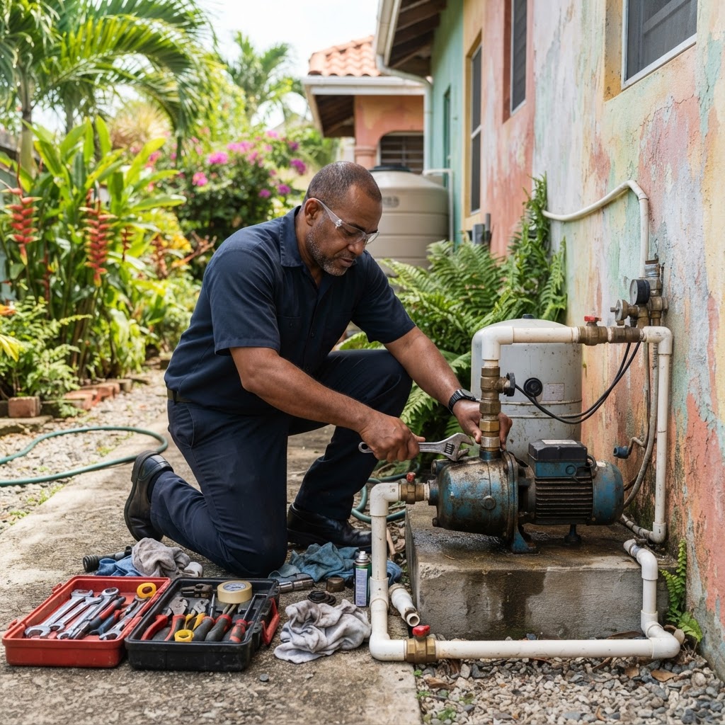 Professional servicing water pump servicing.