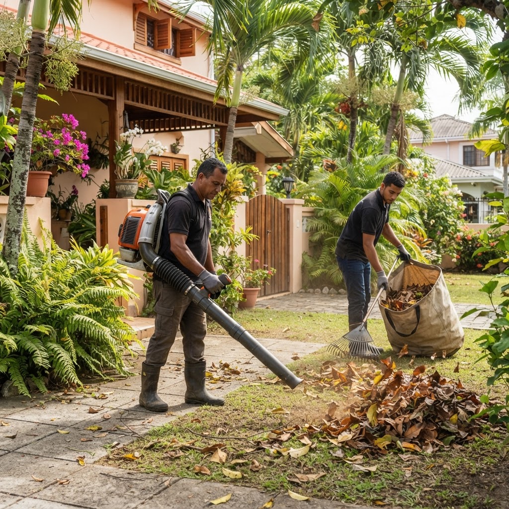 Professional cleaning leaf removal.