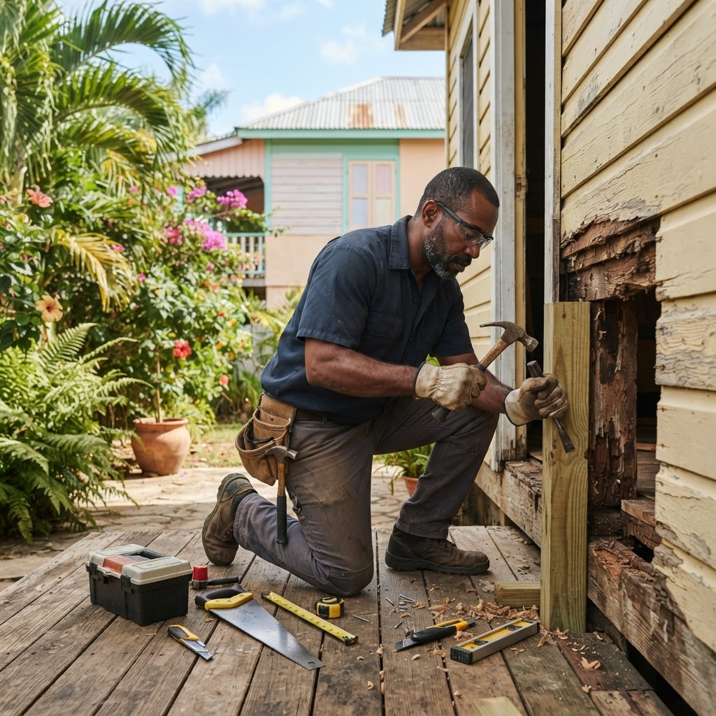 Professional repairing timber replacement.