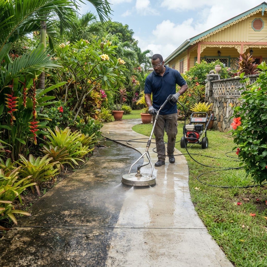 Professional cleaning walkway cleaning.