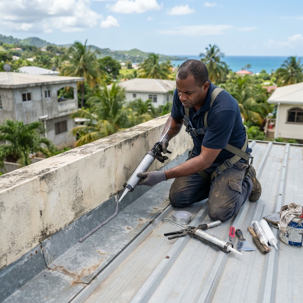 Professional servicing flashing and joint sealing.