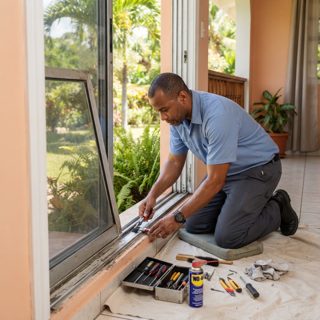 Professional repairing sliding window repairs.