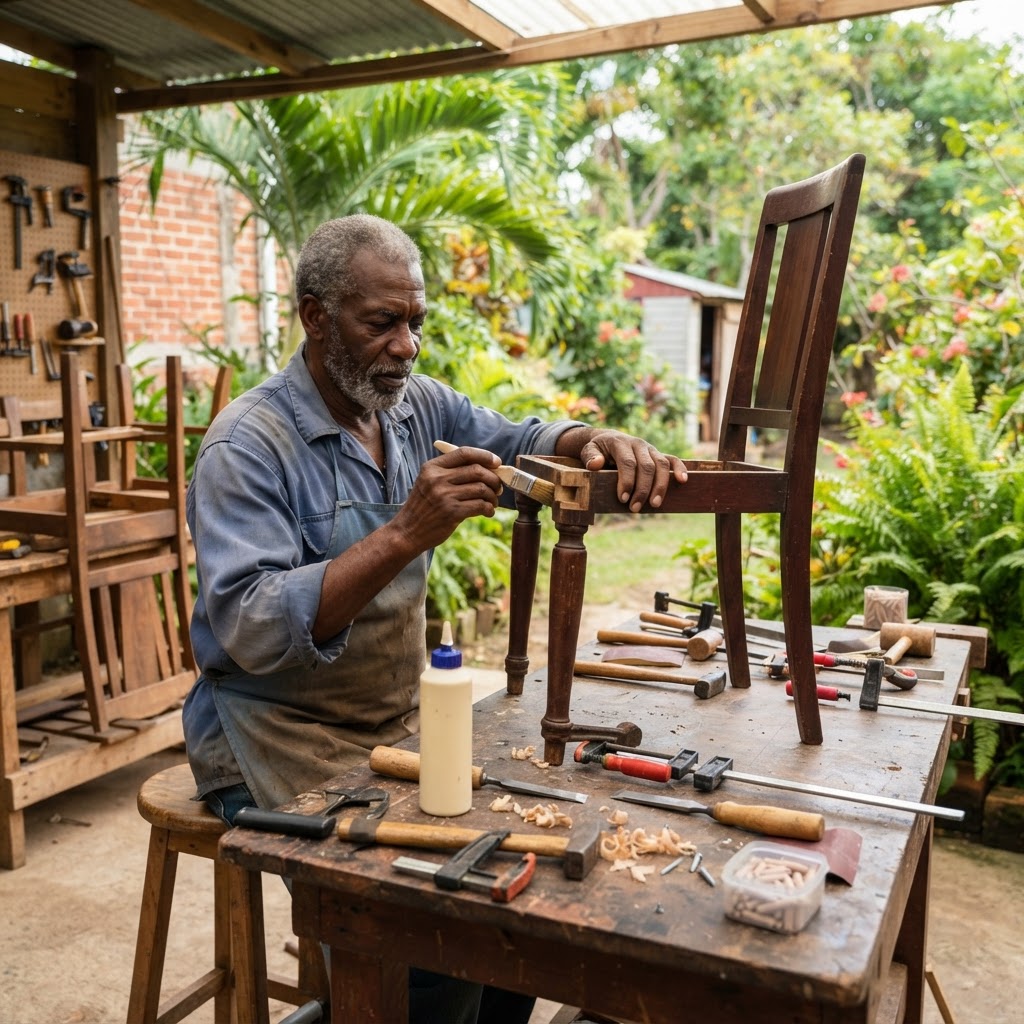 Professional repairing chair repairs.