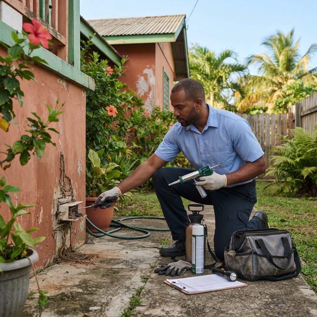 Professional repairing multi-pest infestation treatment.