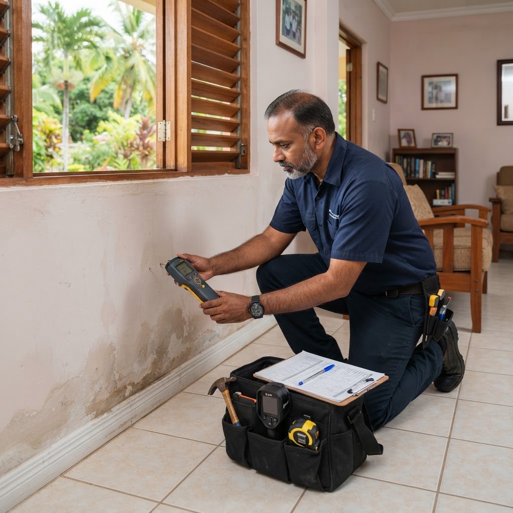 Professional servicing dampness assessment.
