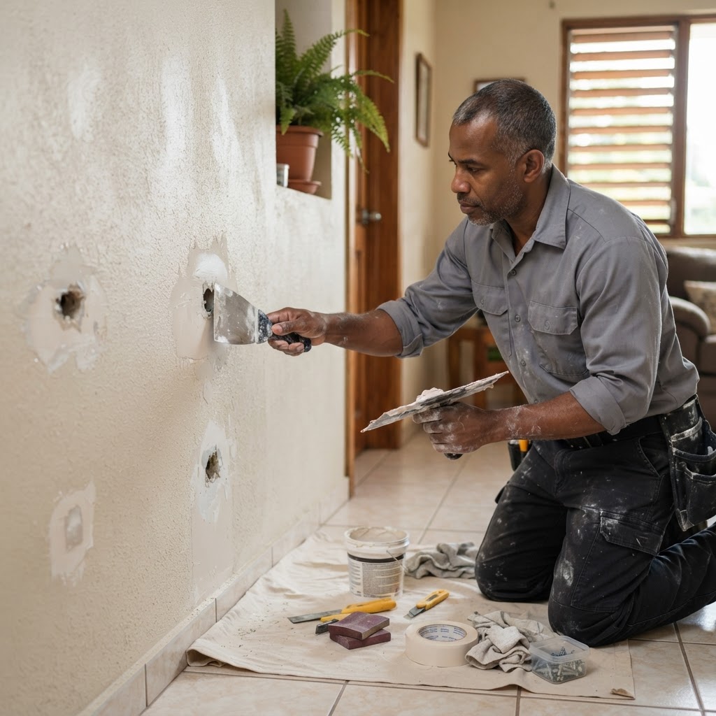 Professional repairing wall patching.