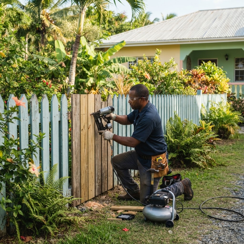 Professional servicing fence maintenance.