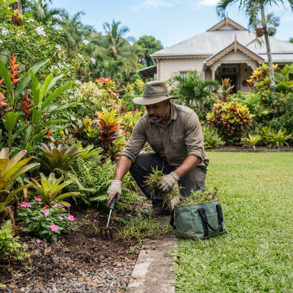 Professional servicing weed removal.