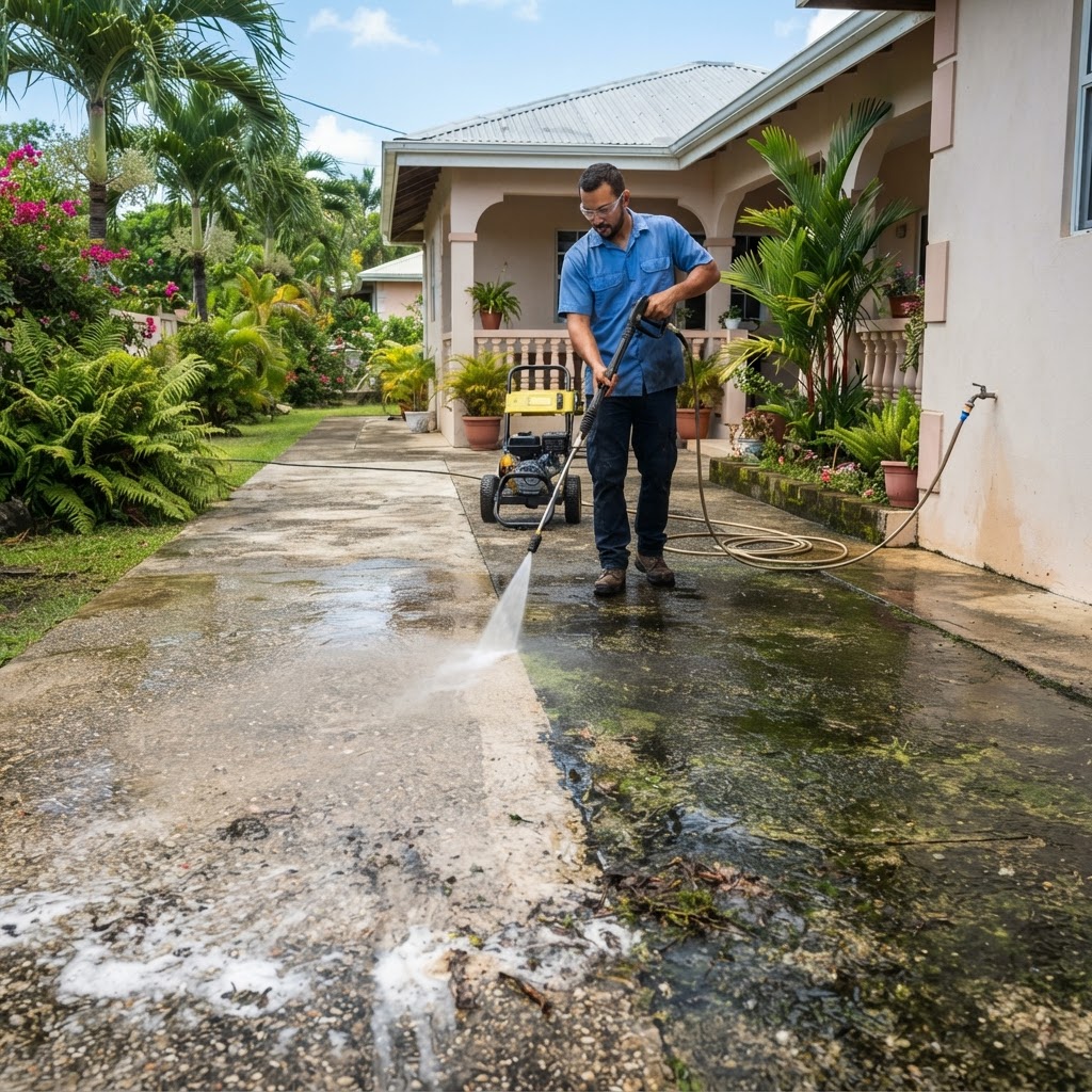 Professional cleaning removal of dirt, algae, and moss.