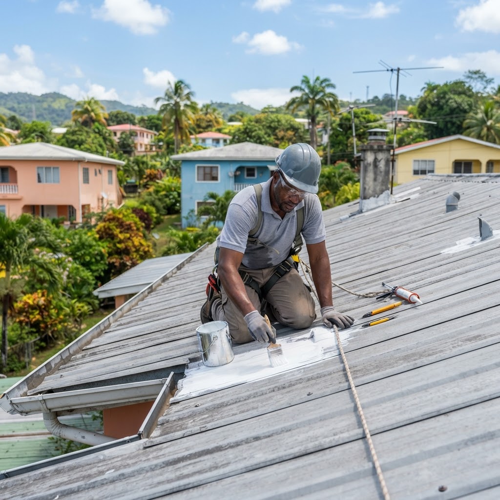 Professional servicing roof maintenance.