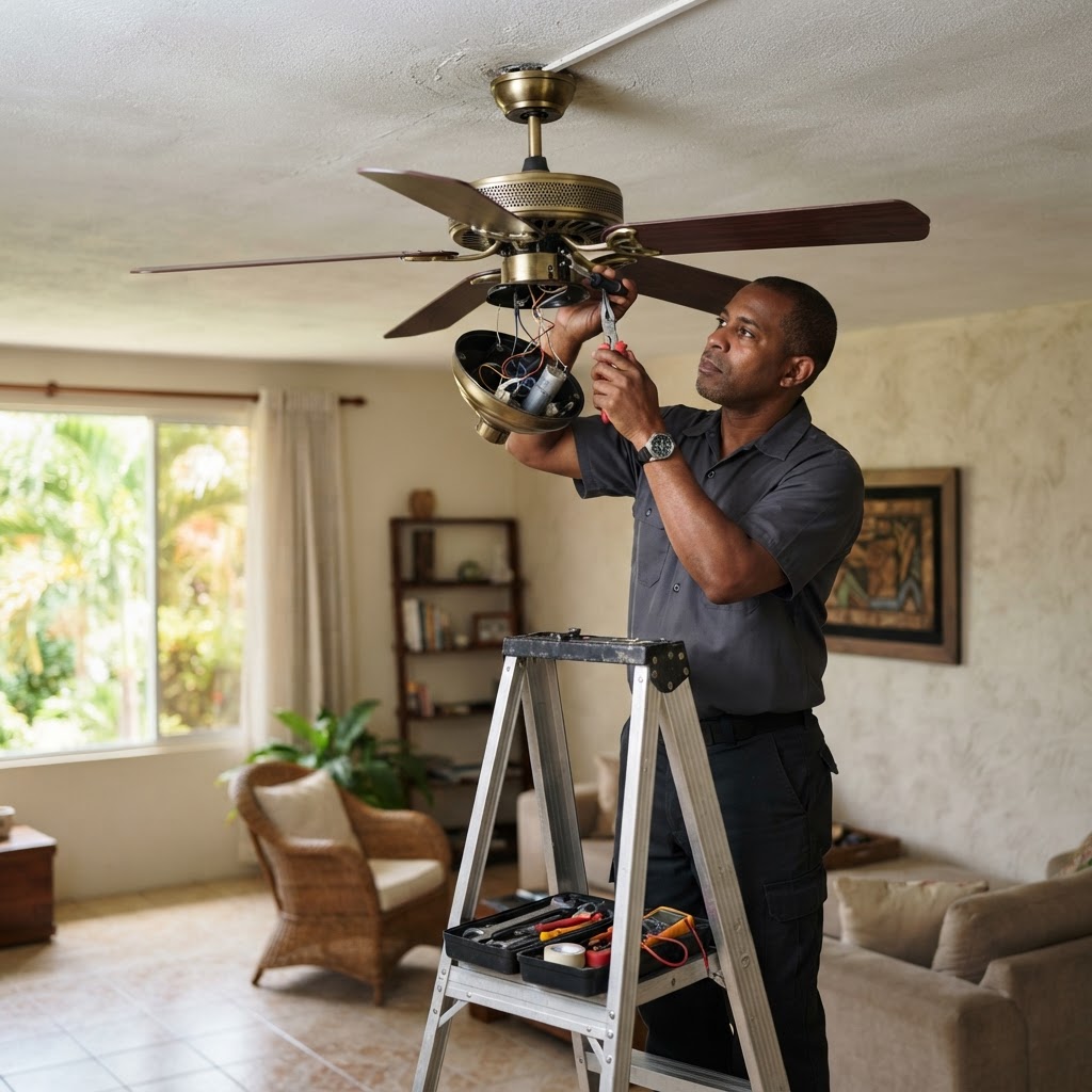 Professional repairing ceiling fan repairs.