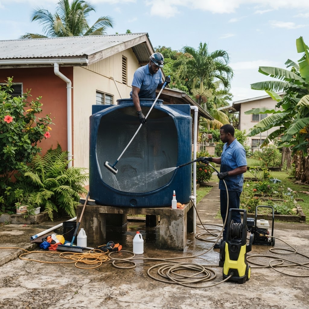 Professional cleaning water tank cleaning.