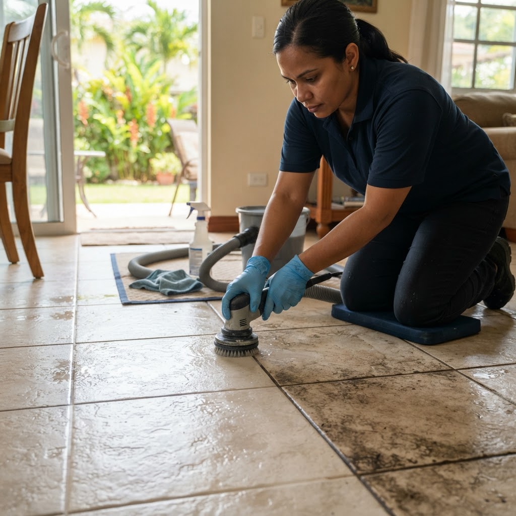 Professional cleaning grout cleaning.